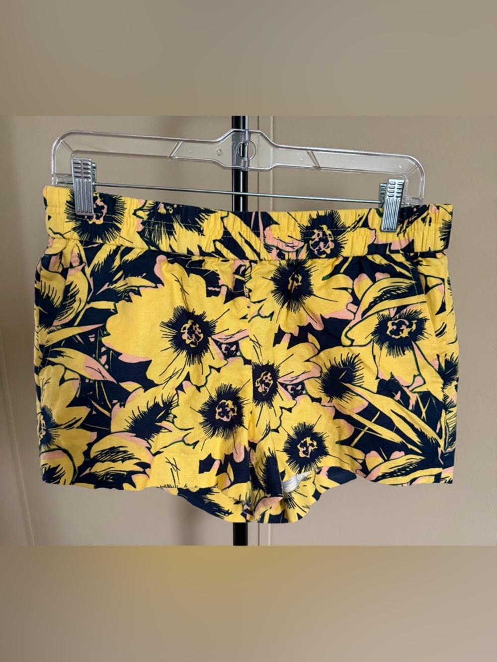 J. Crew Boardwalk Shorts - Yellow Floral Linen Blend Size 4